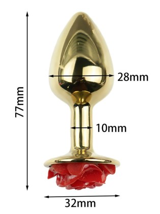 Metalni analni plug sa ukrasom u obliku ruže AT 1229-3